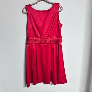 Just...Taylor Vibrant Red Mini Dress 39’ Length Holiday Wrinkle Resistant Sz 14